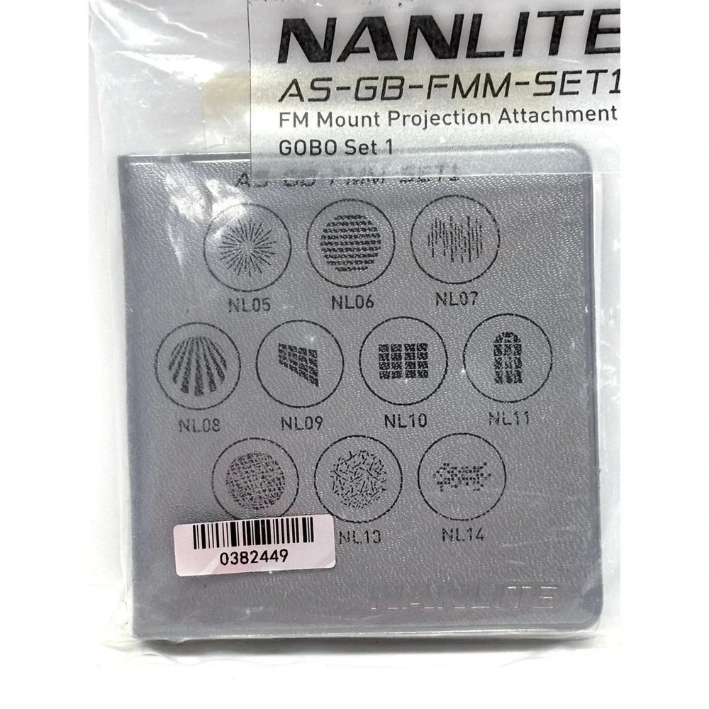 Nanlite AS-GB-FMM-SET1 FM Mount Projection Attachment GOBO Set 1 Light FX
